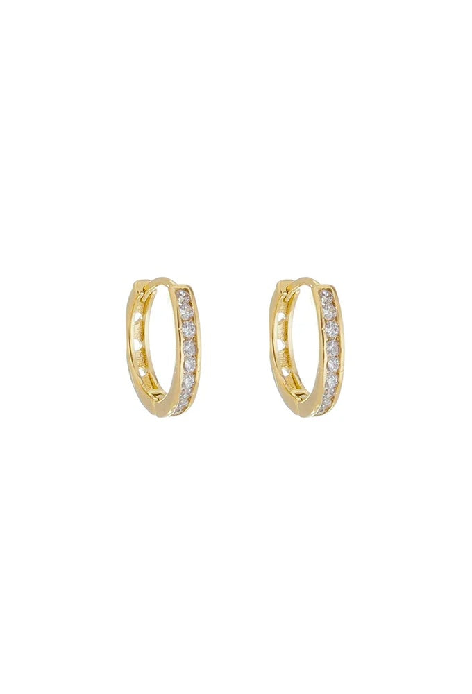 18k Gold Plated Small Everyday Huggie Hoop Earring