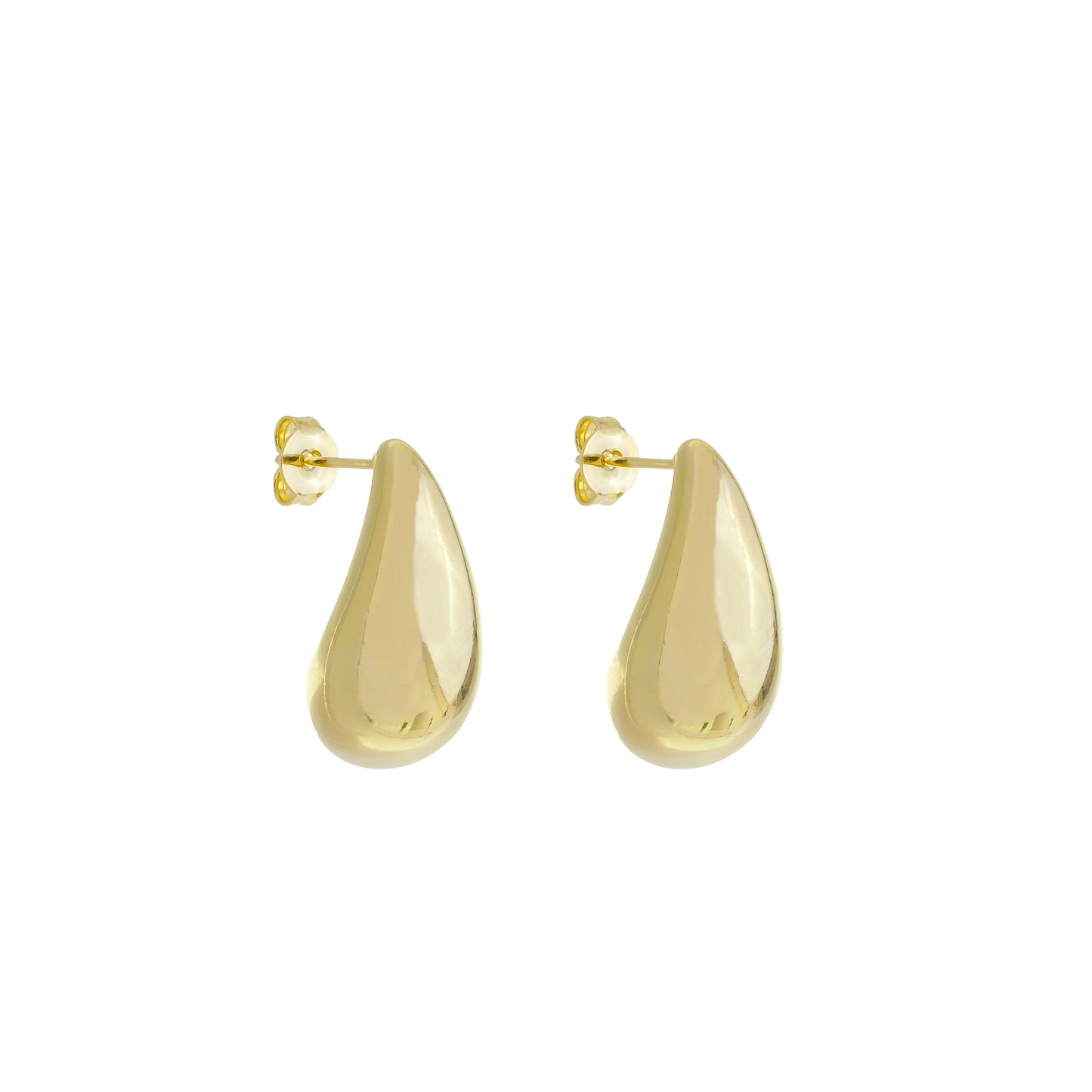 18k Gold Plated Minimalist Puffy Teardrop Earrings
