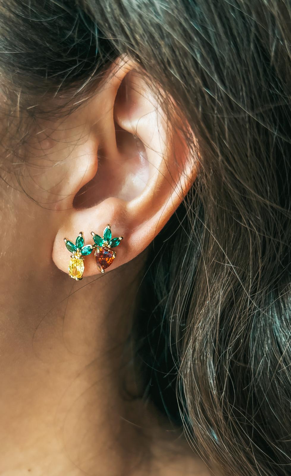 18k Gold Plated Pineaple Fruit Earring
