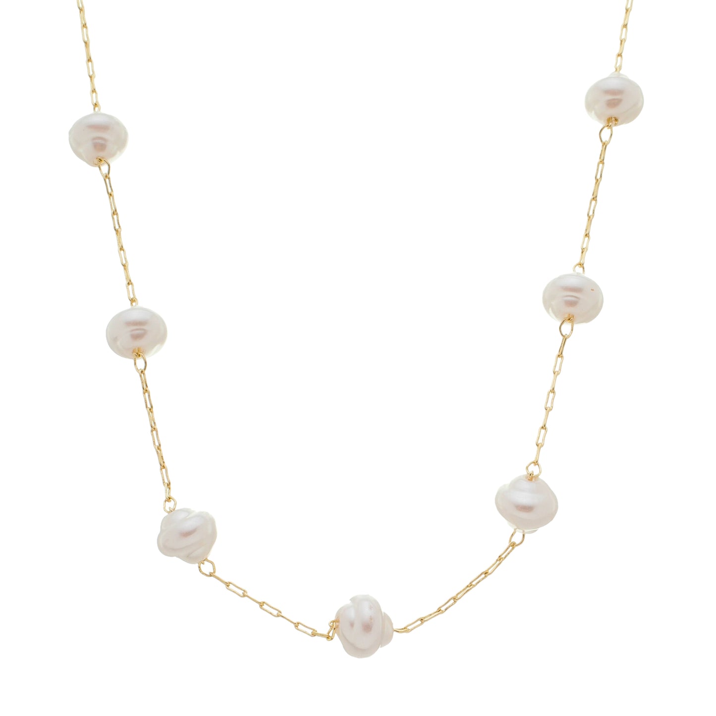 18k Gold Plated Baroque Pearl Necklace
