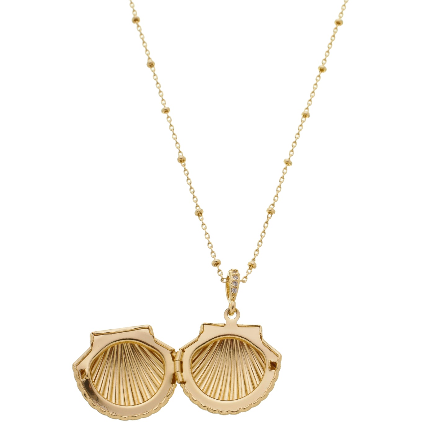 18k Gold Plated Seashell Locket Necklace