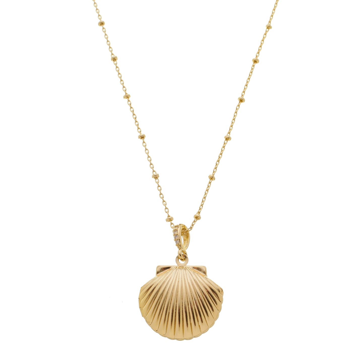 18k Gold Plated Seashell Locket Necklace
