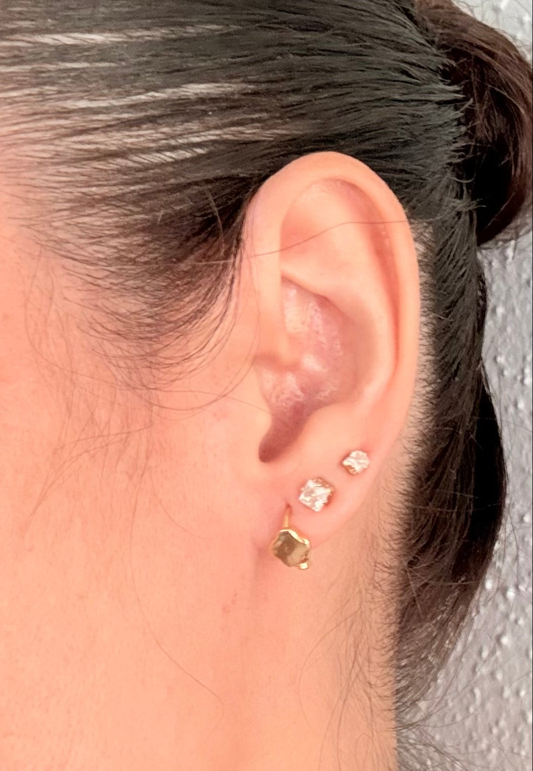18k Gold Plated Clover Huggie Hoop Earrings