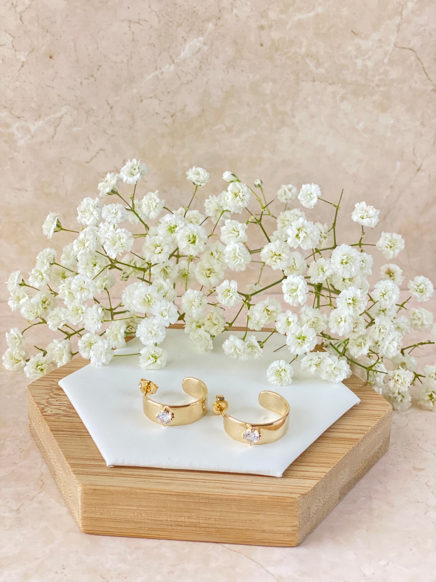 18K Gold Plated Hoop Earring with Cubic Zirconia