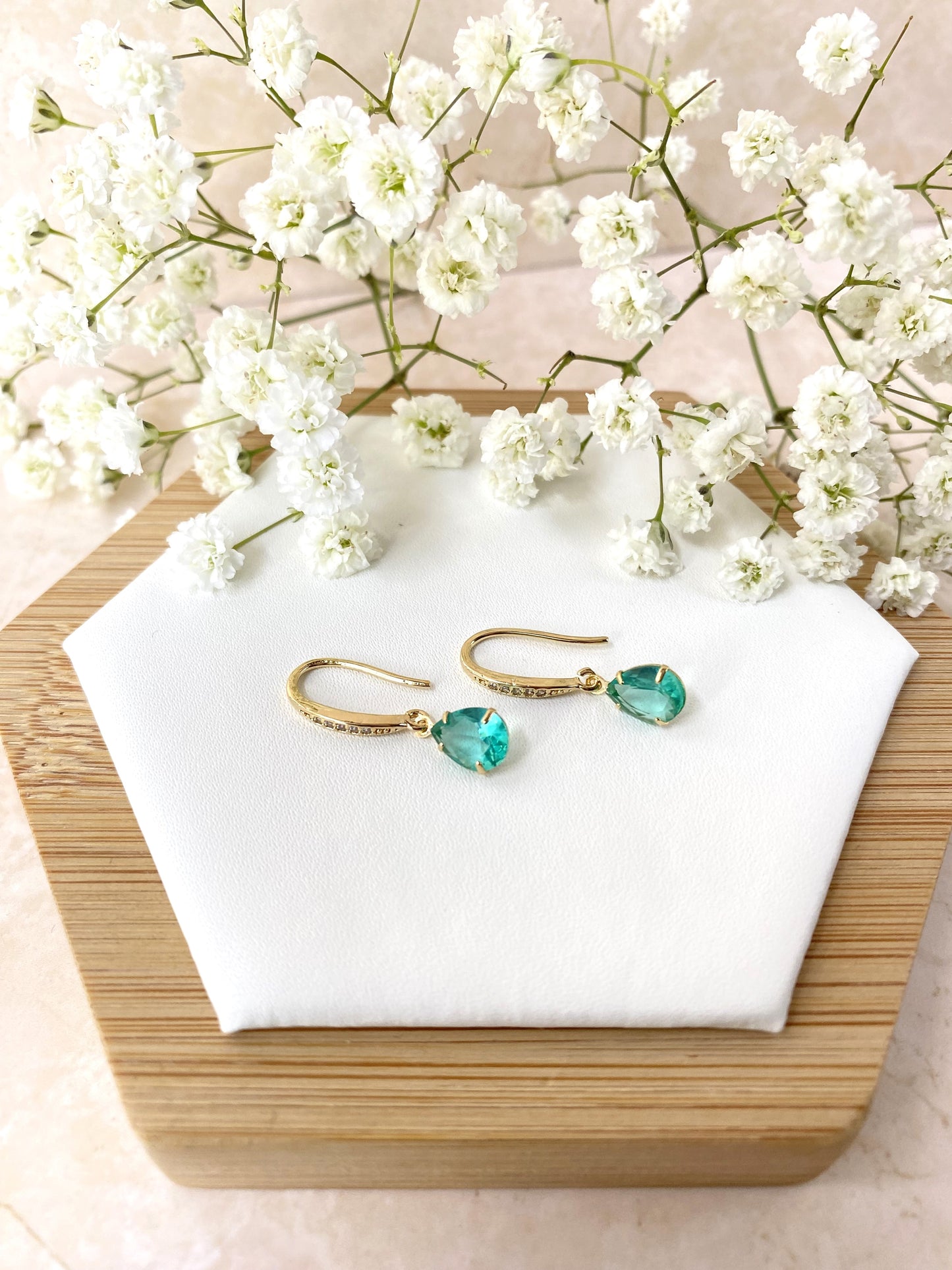 18k Gold Plated Dangle Teardrop Earring