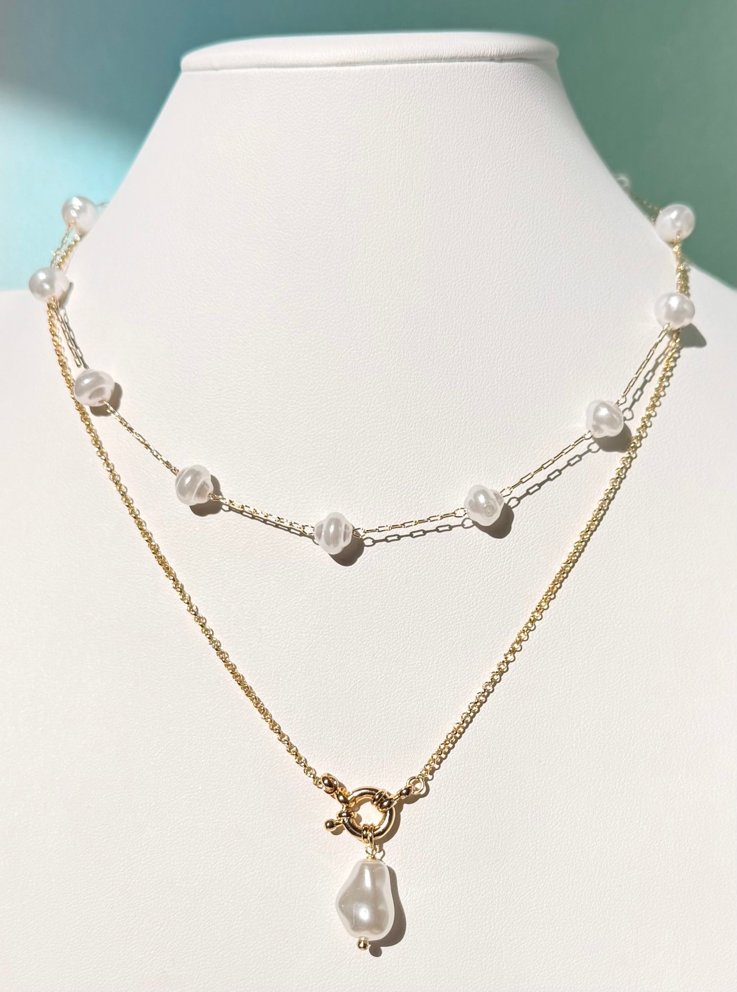 18k Gold Plated Baroque Pearl Necklace