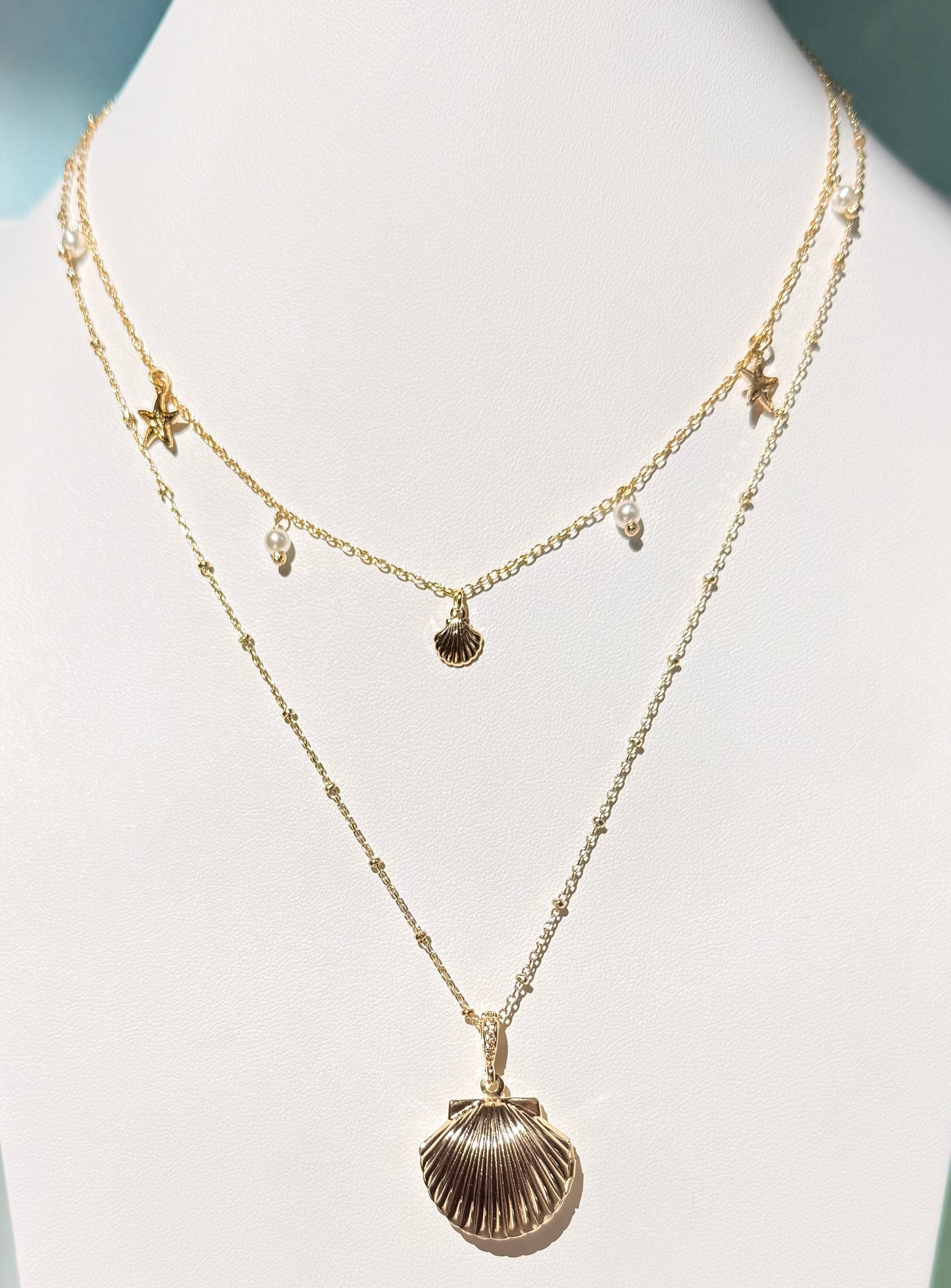 18k Gold Plated Seashell Locket Necklace