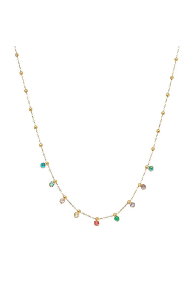 18k Gold Plated Rainbow CZ Choker