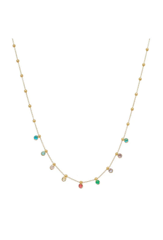 18k Gold Plated Rainbow CZ Choker