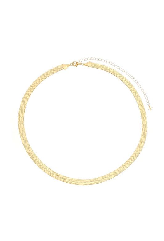 18k Gold Plated Sleek Herringbone Chain