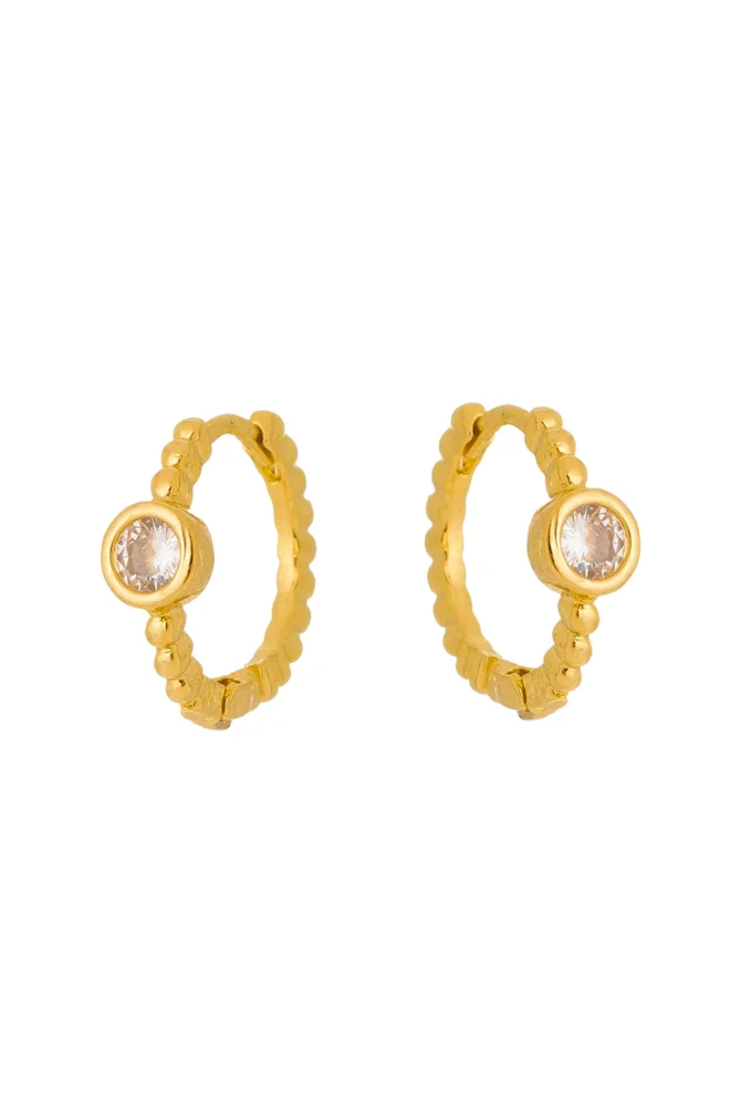 18k Gold Plated Delicate Huggie Earrings