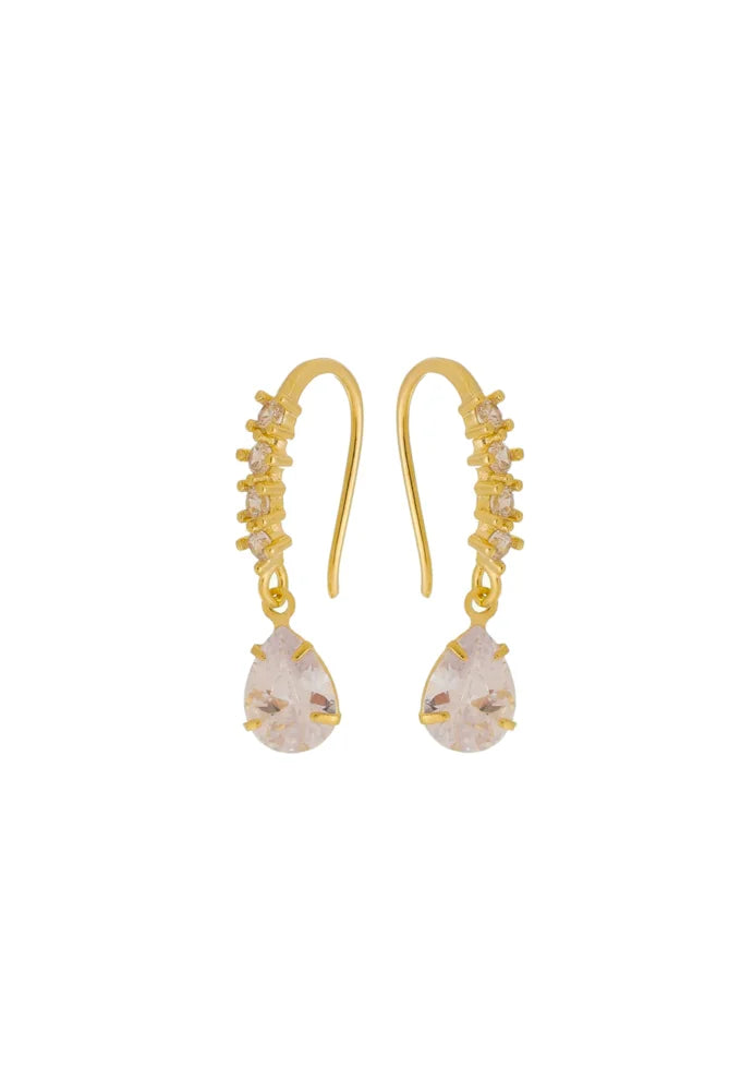 18k Gold Plated Dangle Teardrop Earring