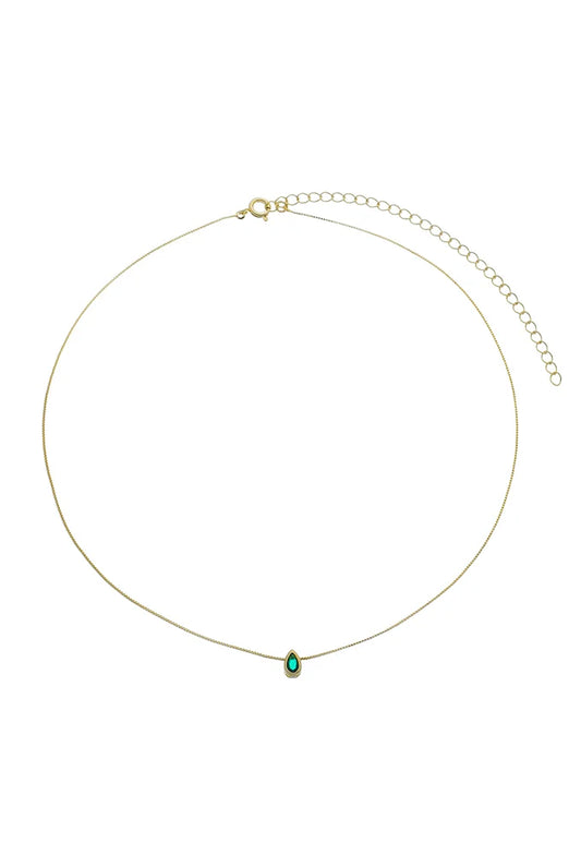 18k Gold Plated Dainty Teardrop Pendant Choker