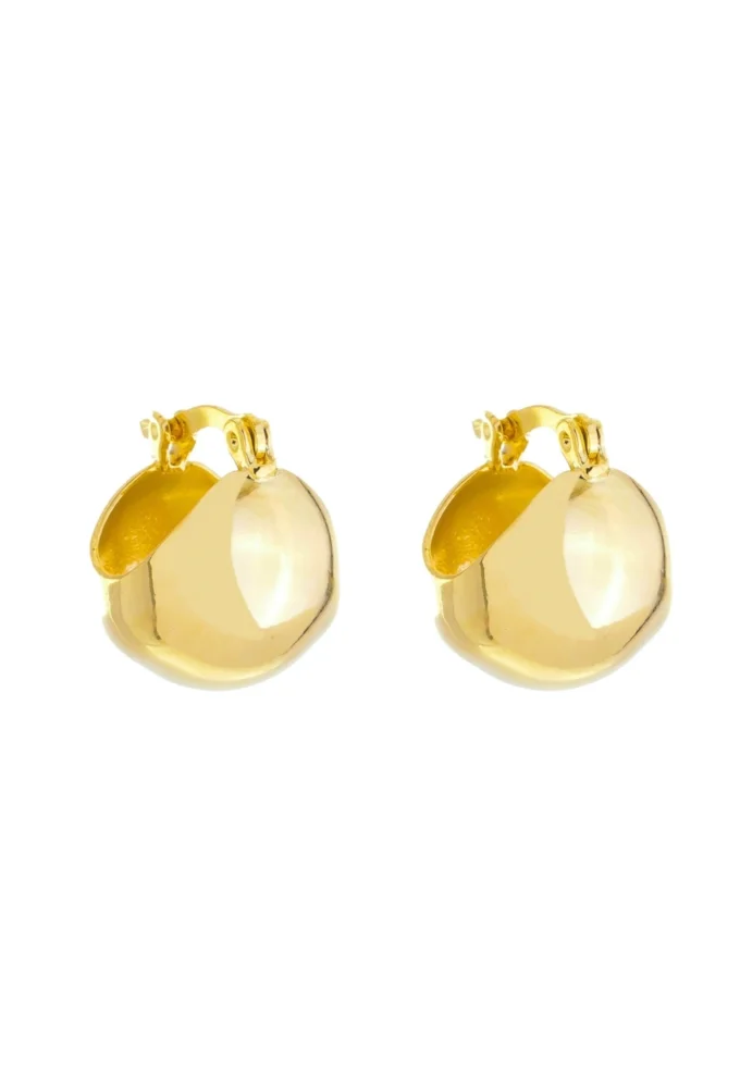 18k Gold Plate Chunky Ball Hoop Earrings