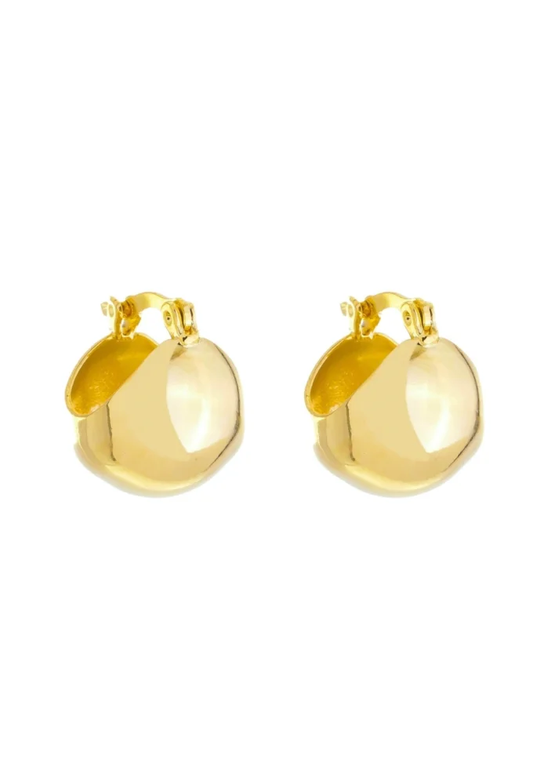 18k Gold Plate Chunky Ball Hoop Earrings
