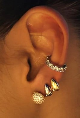 18k Gold / Rhodium Plated Small Drop Earring Duo