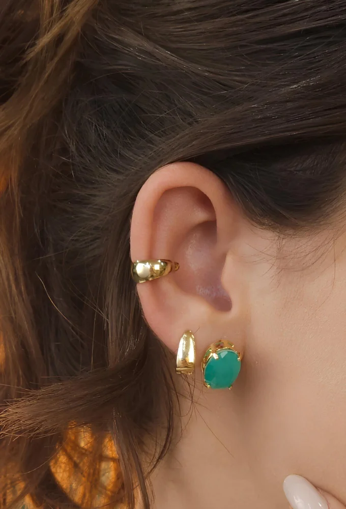 18k Gold Plated MInimalist Geometric Huggie Earrings