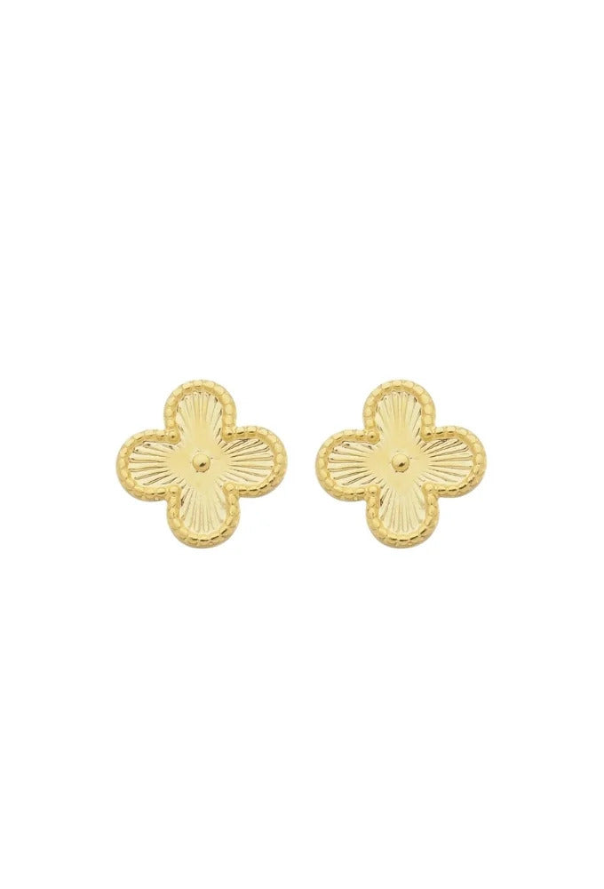 18K Gold Plated Minimalist Clover Stud Earrings