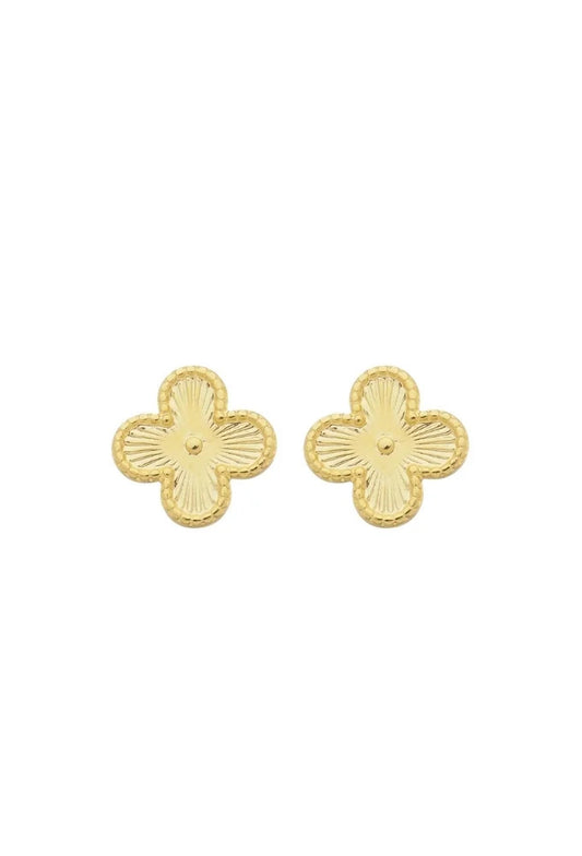 18K Gold Plated Minimalist Clover Stud Earrings