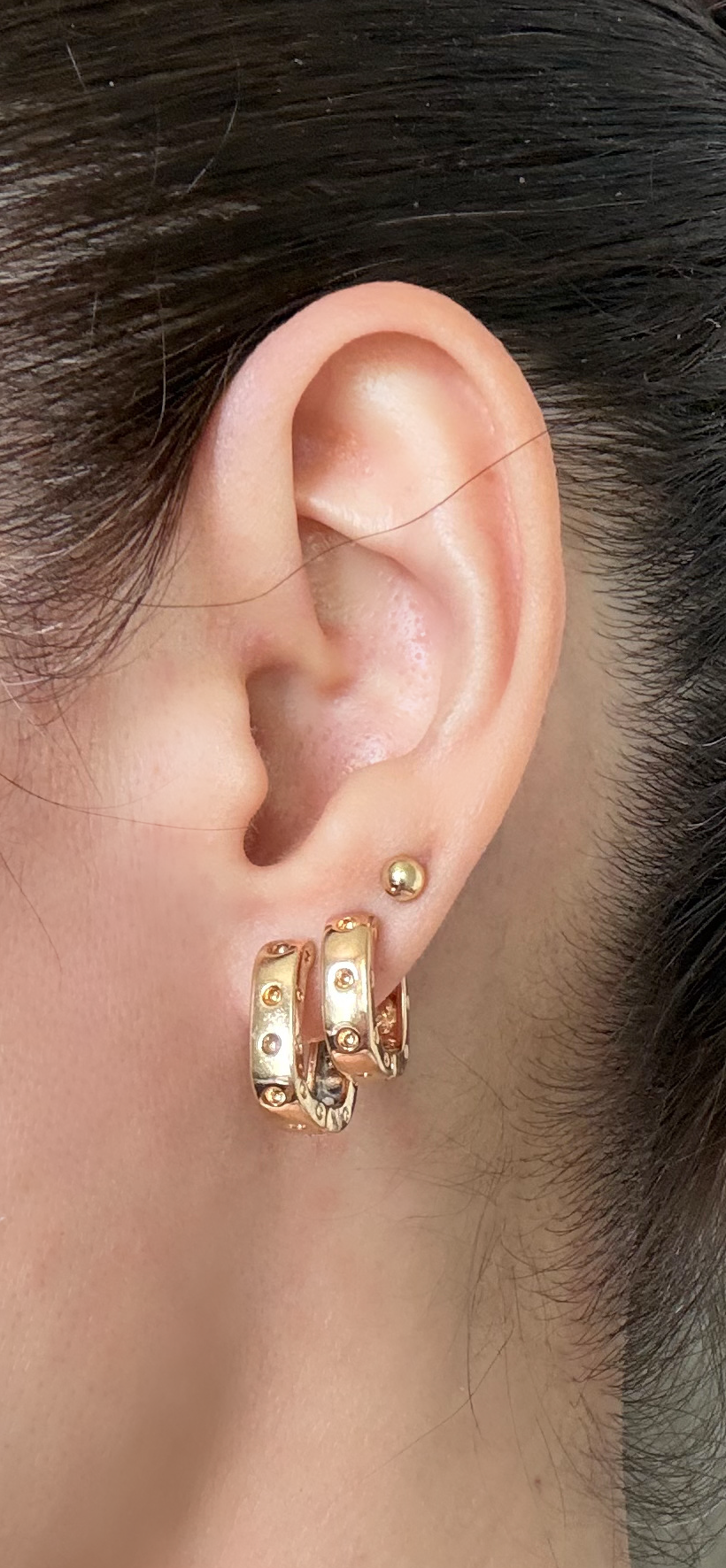 18k Gold Plated Modern Huggie Hoop Earrings