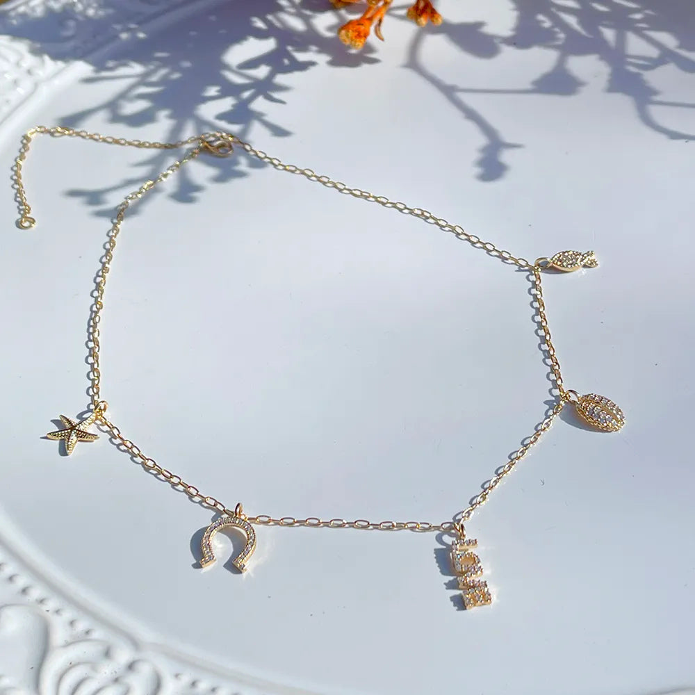 18k Gold Plated Boho Charm Necklace