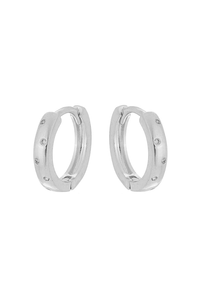 18K Gold / Rhodium Plated Delicate Sparkle Studs Earring