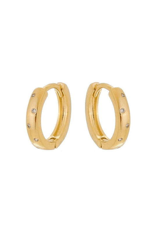 18K Gold / Rhodium Plated Delicate Sparkle Studs Earring