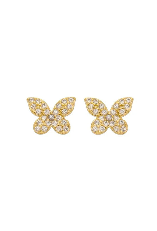 18k Gold Plated Delicate Butterfly Studded Earring