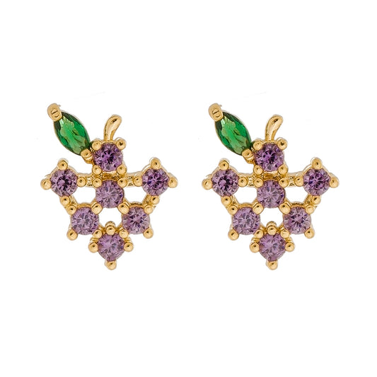 18k Gold Plated Grape Fruit Earring