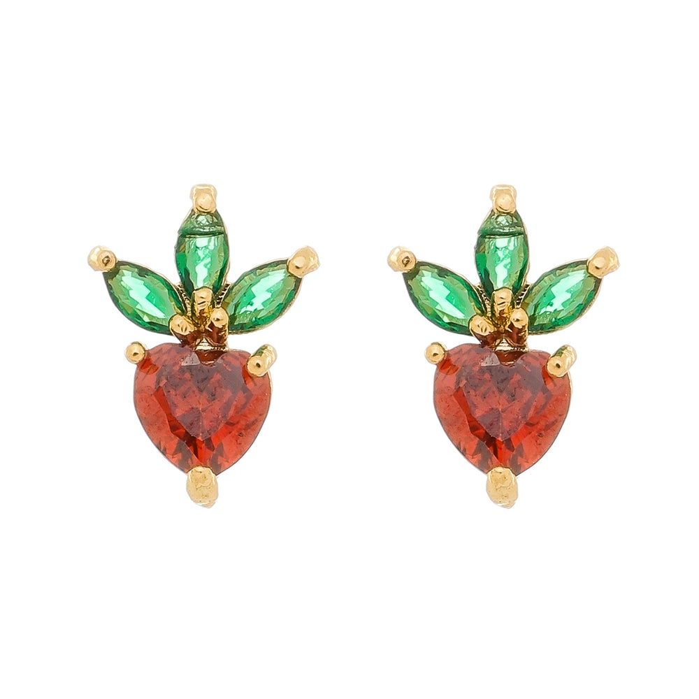 18k Gold Plated Strawberry Fruit Earring