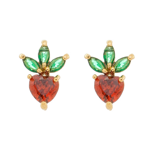 18k Gold Plated Strawberry Fruit Earring