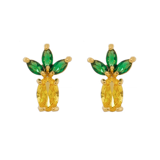 18k Gold Plated Pineaple Fruit Earring