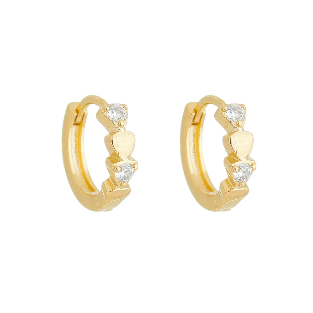 18k Gold Plated Mini Heart Huggie Earring