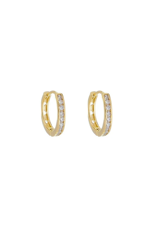 18k Gold Plated Small Everyday Huggie Hoop Earring