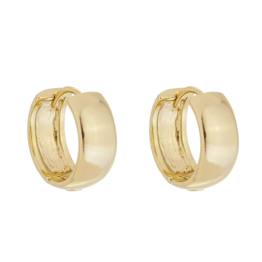 18k Gold Plated Medium Huggie Hoop Earring