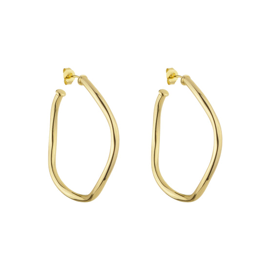 18k Gold Plated Modern Organic Hoop Earring