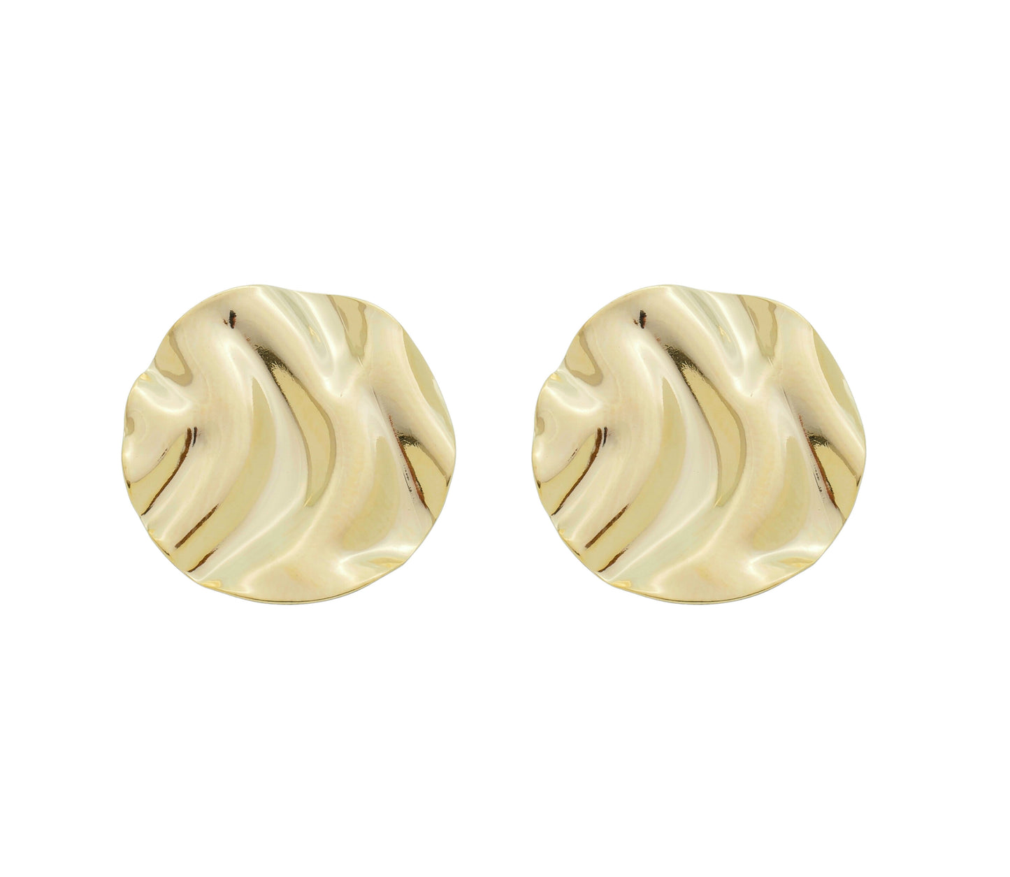 18k Gold Plated Small Hammered Earring