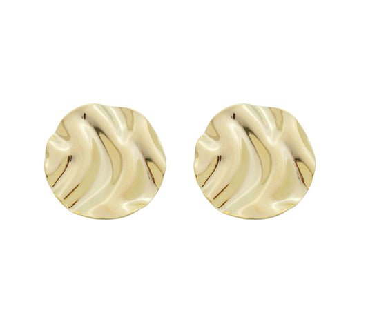 18k Gold Plated Small Hammered Earring