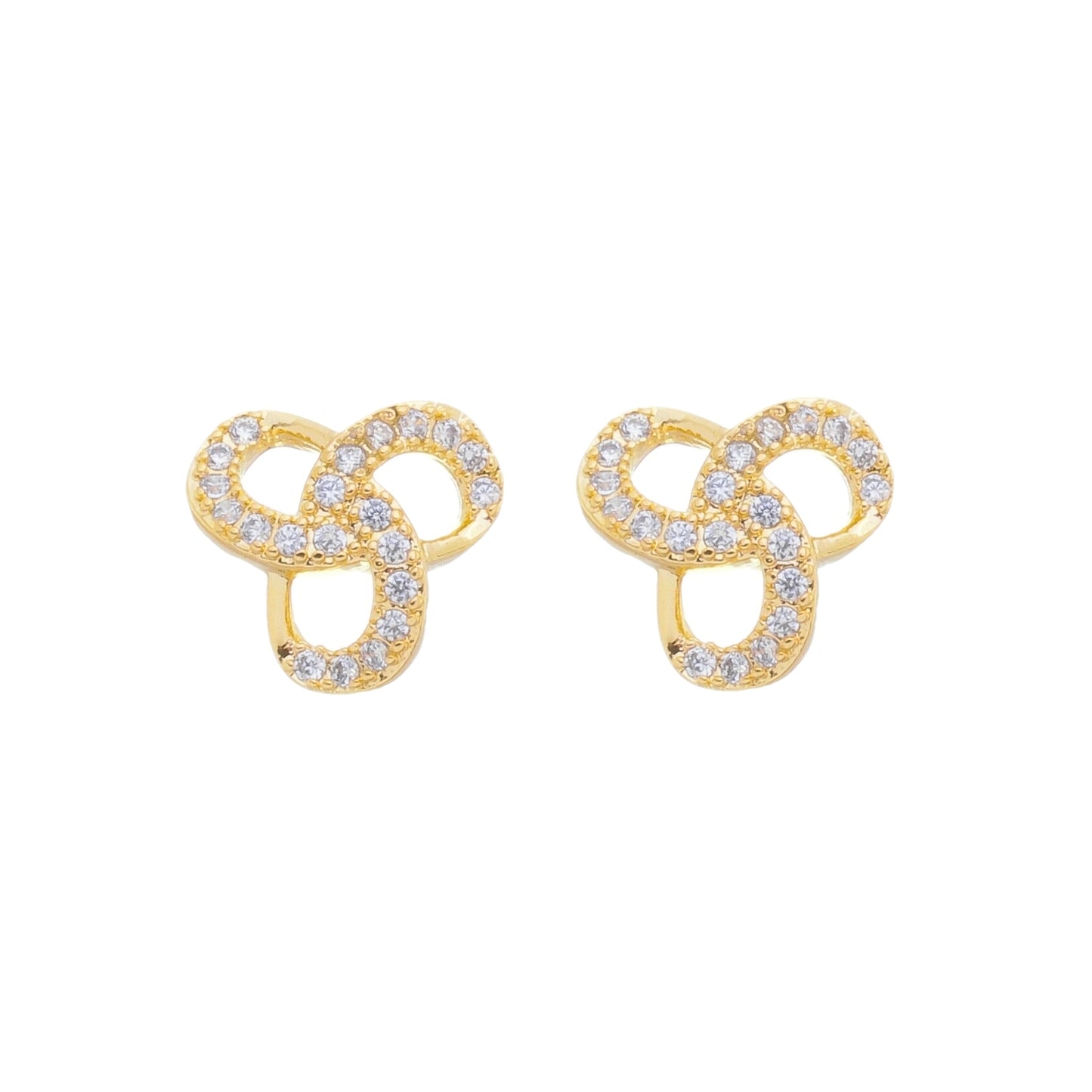 18k Gold Plated Interlocking Ring Stud Earring