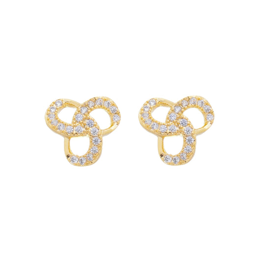 18k Gold Plated Interlocking Ring Stud Earring