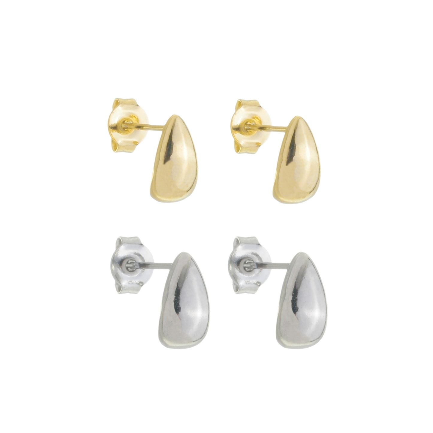 18k Gold / Rhodium Plated Small Drop Earring Duo