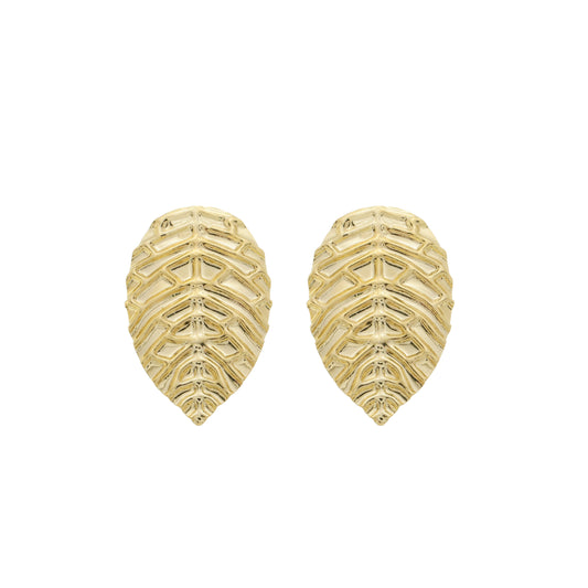 18k Gold Plated Statement Organic Leaf Earring