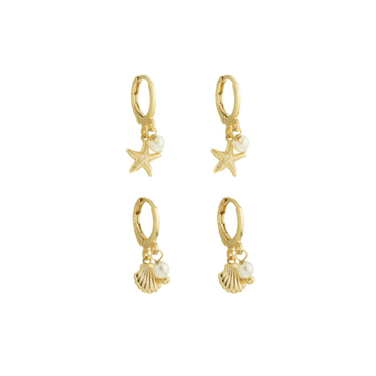 18k Gold Plated Under The Sea Mini Huggie Hoop Earring