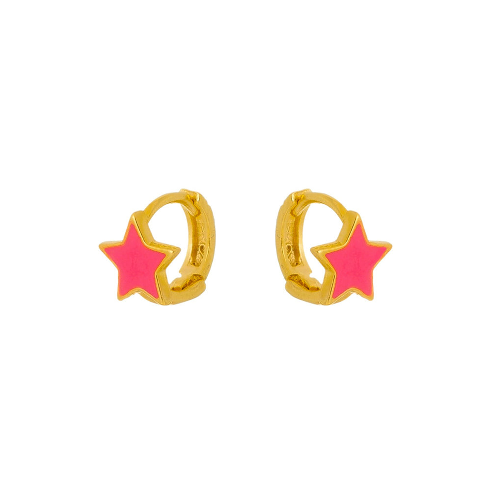 18k Gold Plated Star Huggie Hoop Earring