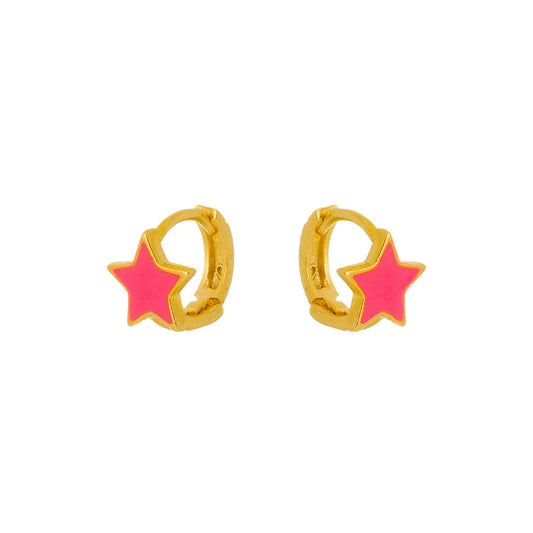 18k Gold Plated Star Huggie Hoop Earring