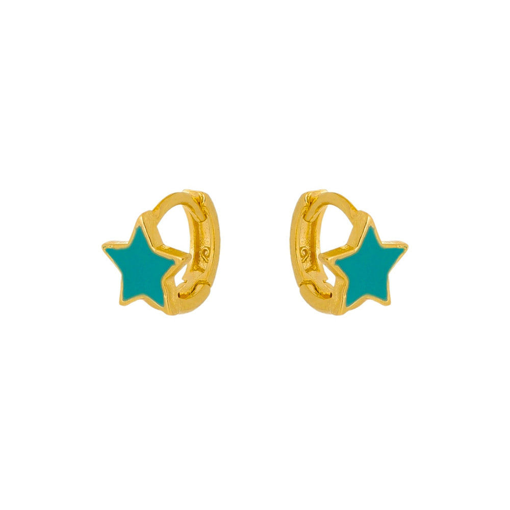 18k Gold Plated Star Huggie Hoop Earring