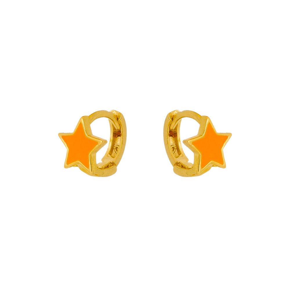 18k Gold Plated Star Huggie Hoop Earring