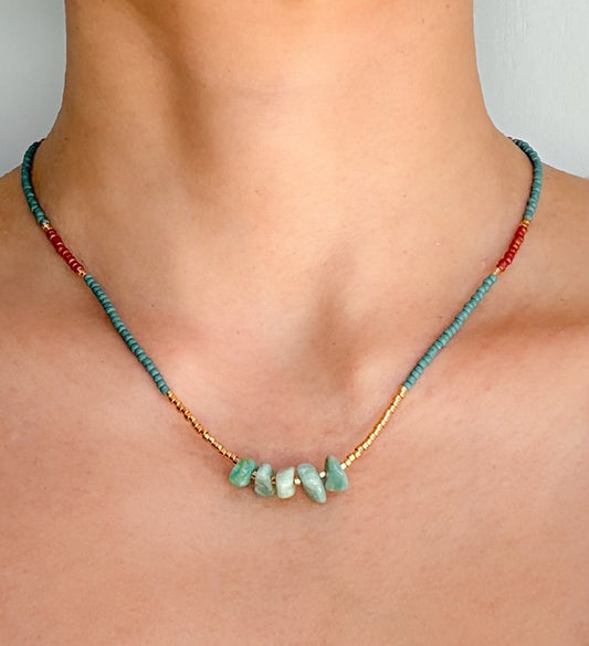 Handmade Amazonite Beaded Necklace