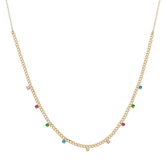 18k Gold / Rhodium plated Delicate Choker with CZ