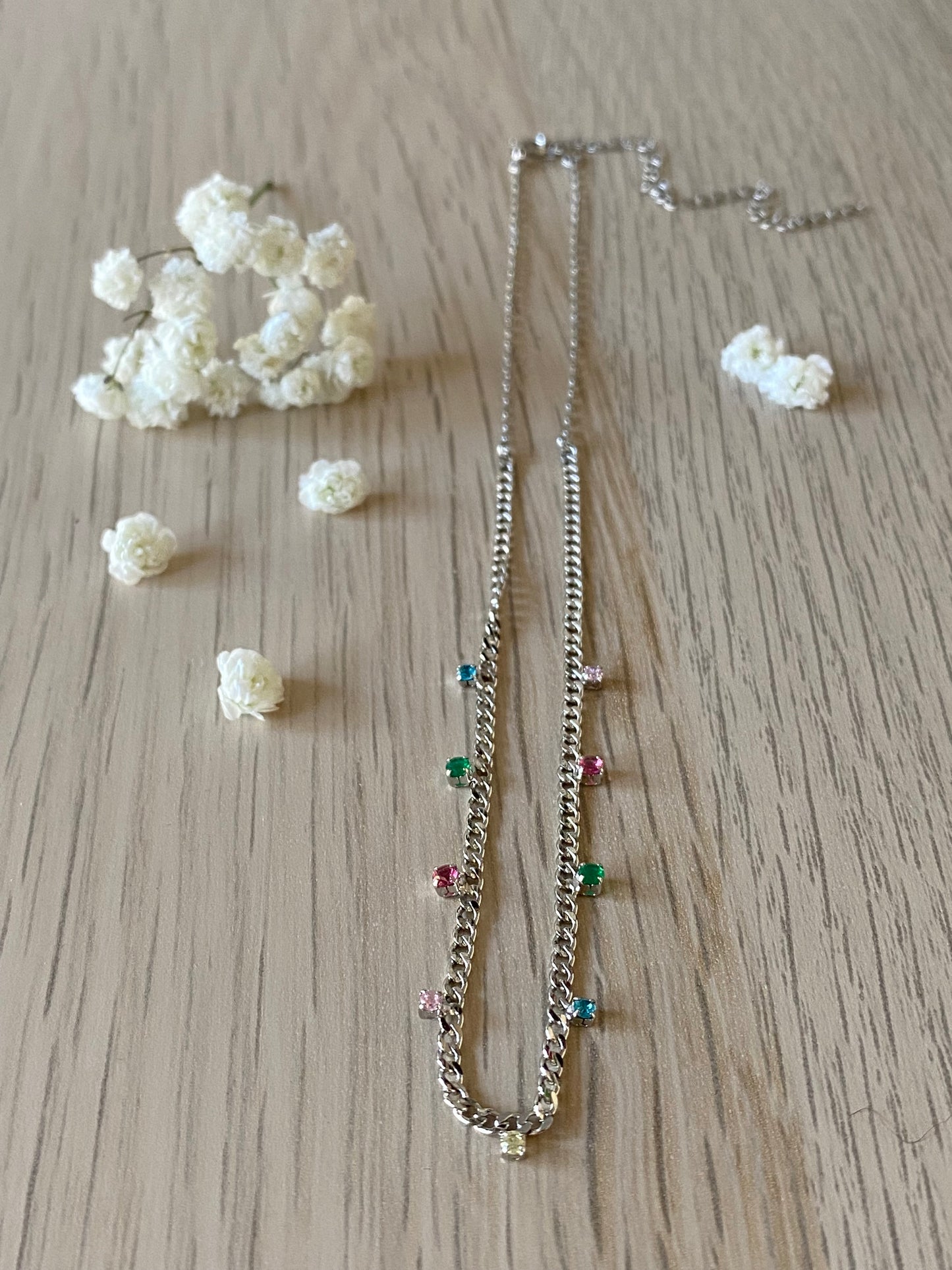18k Gold / Rhodium plated Delicate Choker with CZ